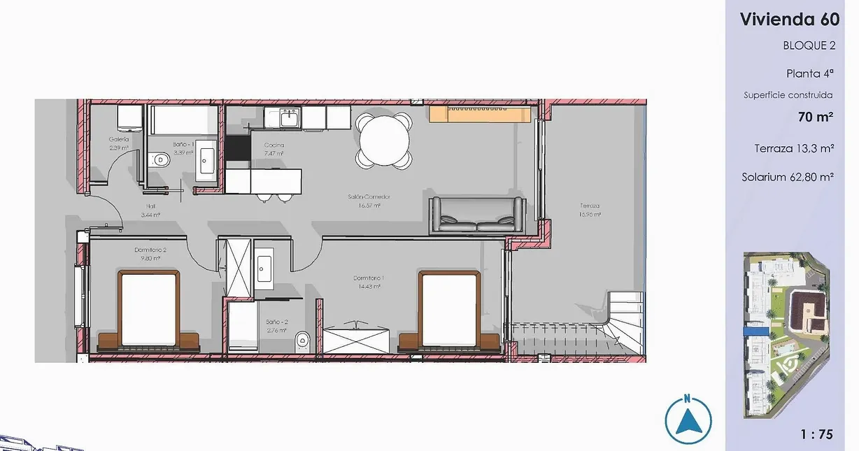2 bedroom penthouse for sale - Bentley Hurst